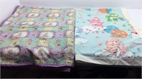 Two handmade children’s quilts: Care Bears
