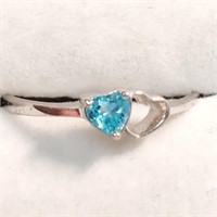 $100 Silver Aquamarine Ring