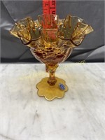 Fenton amber candy stand