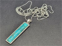 NF 925 THAILAND Sterling Silver Turquoise & Diamon