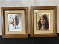 2pc Fr. Native Americans Art Prints