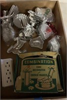 Tin cookie cutters and vintage cake/cookie