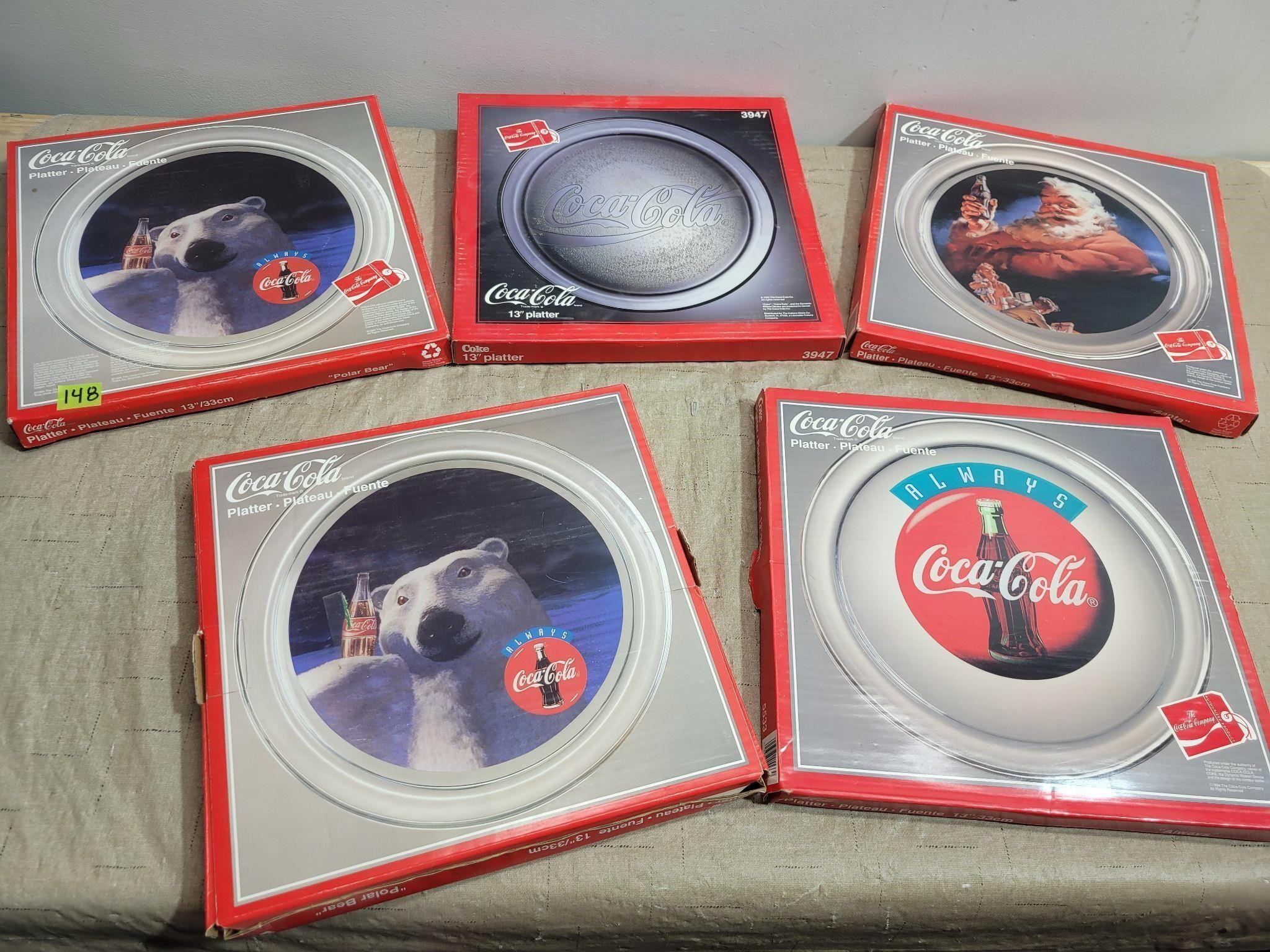 (5) 13" Coca-Cola Platters