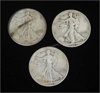 Three Silver Walking Liberty