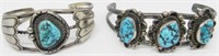 2 SOUTHWEST STERLING & TURQUOISE CUFFS