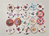 20 Mississippi & Missouri Casino Chips