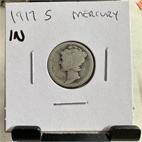 1917-S MERCURY SILVER DIME