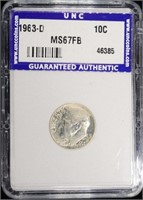 1963-D ROOSEVELT DIME UNCCOINS