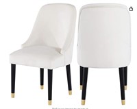 Contemporary Velvet Dining Chair (2), Cream