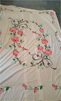 Applique quilt top pink roses 97" long,  77" wide