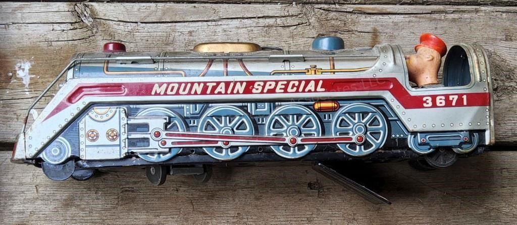 HW tin toy train mountain special battery powered