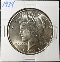 1934 PEACE DOLLAR GEM BU