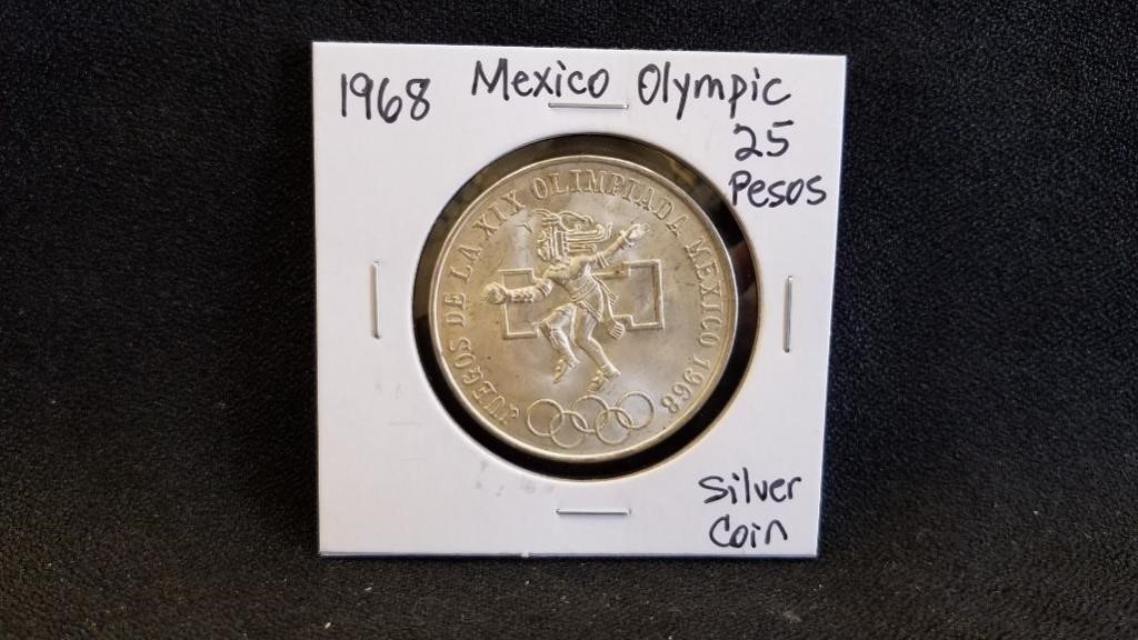 1968 Mexico Olympic Silver 25 Pesos