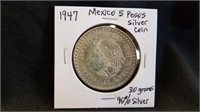 1947 Mexico Silver 5 Pesos