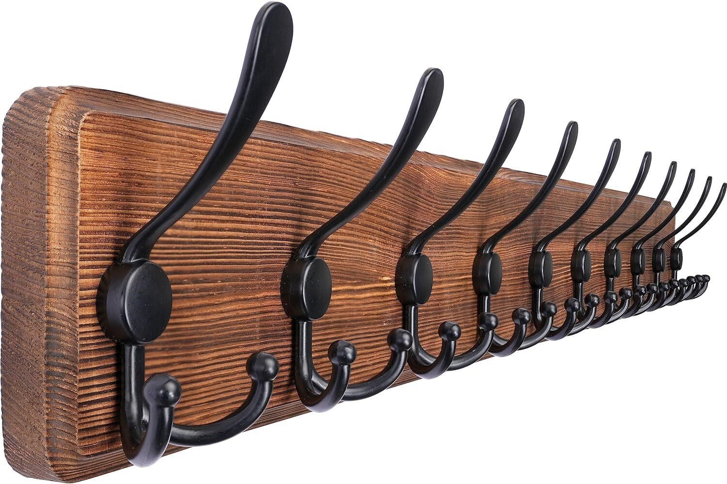 SKOLOO Wall Coat Rack  38.3' Long  Real Pine Wood