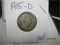 Barber Quarter Dollar 1915-D