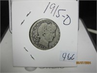 Barber Quarter Dollar 1915-D