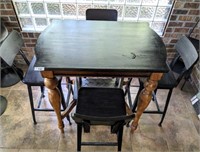 PAINTED DISTRESSED COCKTAIL BAR HEIGHT TABLE