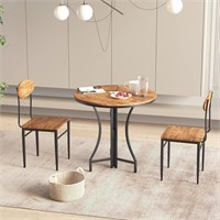 3 Piece Folding Round Dining Table and Chairs