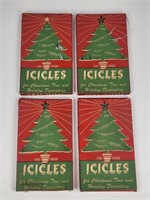 4) ANTIQUE TINSEL ICICLES W/ BOXES