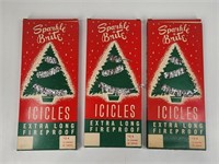 3) ANTIQUE SPARKLE BRITE ICICLES W/ BOXES