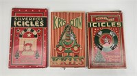 3) ANTIQUE BOXES TINSEL ICICLES