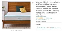 B7560  Linenspa King Hybrid 10 Mattress