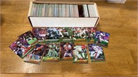 Box of football cards, some duplicates may or may