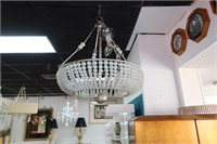 8 Light Chandelier frosted glass bead design