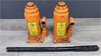 2 Hydraulic Jacks And 1 Pole 6 Ton Orange