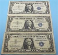(3) 1957 $1 SILVER CERTIFICATES