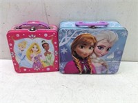 (2) Metal Lunch Boxes  Princess & Frozen