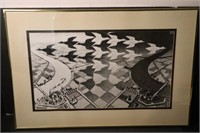 MC Escher Day & Night Circa 1938 Framed Print
