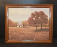 Country Oil on Canvas By E. L. Blessing