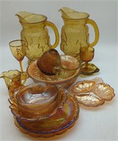 (MN) Anchor Hocking Amber Glass Pitchers 10 inch,