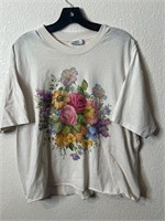 Vintage Cropped Floral Arrangement Shirt