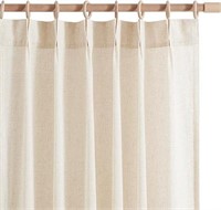 jinchan Pinch Pleated Linen Curtains for Living