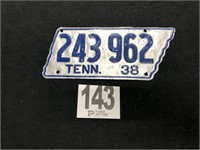 1938 Tennessee PLATE
