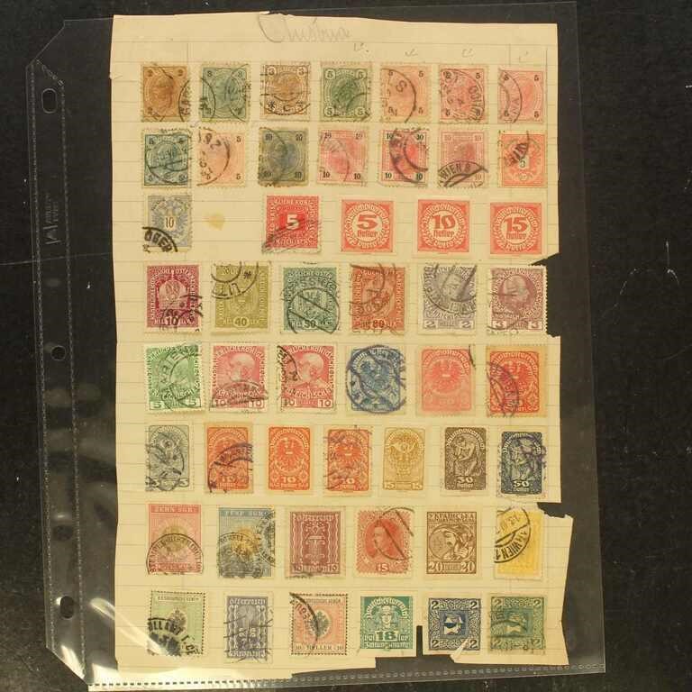 Austria Stamps Used on pages with early issues, in