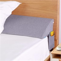 Queen Size (60"x10"x6") Bed Wedge Pillow, Grey