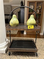 2 Tier Tray with Faux Pears