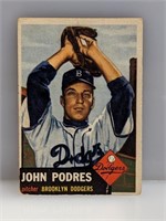 1953 Topps #263 Johnny Podres RC Dodgers Wrinkle