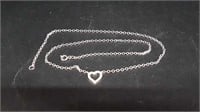 STERLING CHAIN WITH HEART PENDANT