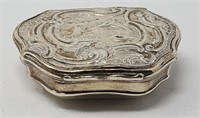 Hallmarked  Silver Embossed small Box