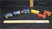 Vintage wooden toy trains