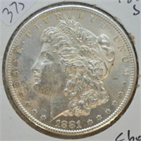 1881 S MORGAN SILVER DOLLAR CHOICE BU