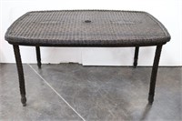 Dark Wicker Rectangular Patio Table
