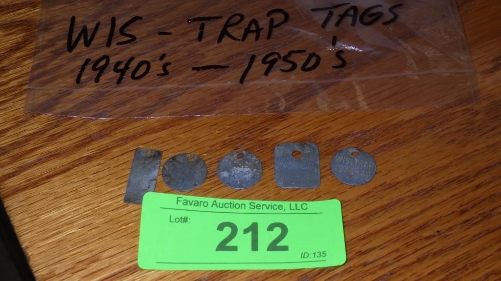 1940'S - 1950'S WIS. TRAP TAGS