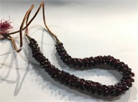 Beaded Garnet Necklace On Cord