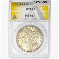 1890-S Morgan Silver Dollar ANACS MS61
